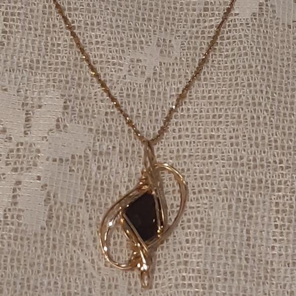 Womans 925 Gold Over Sterling Necklace, With India Ruby Stamped Necklace, 20" L - Picture 12 of 17